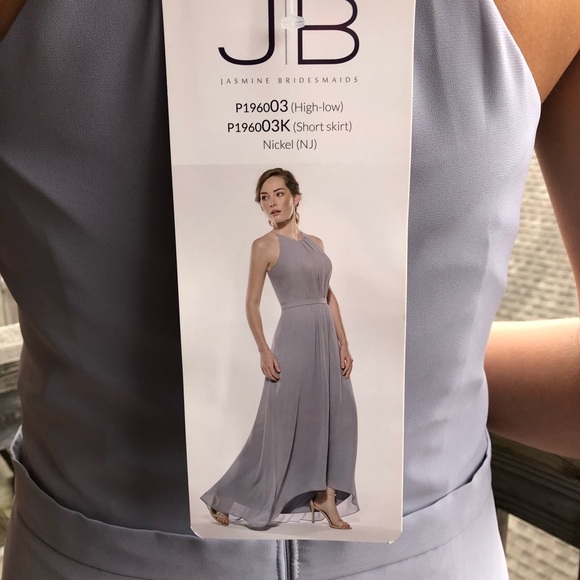 NWT Jasmine Bridesmaids Jewel Neckline Georgette High-Low Dress Size 12 - Picture 7 of 8